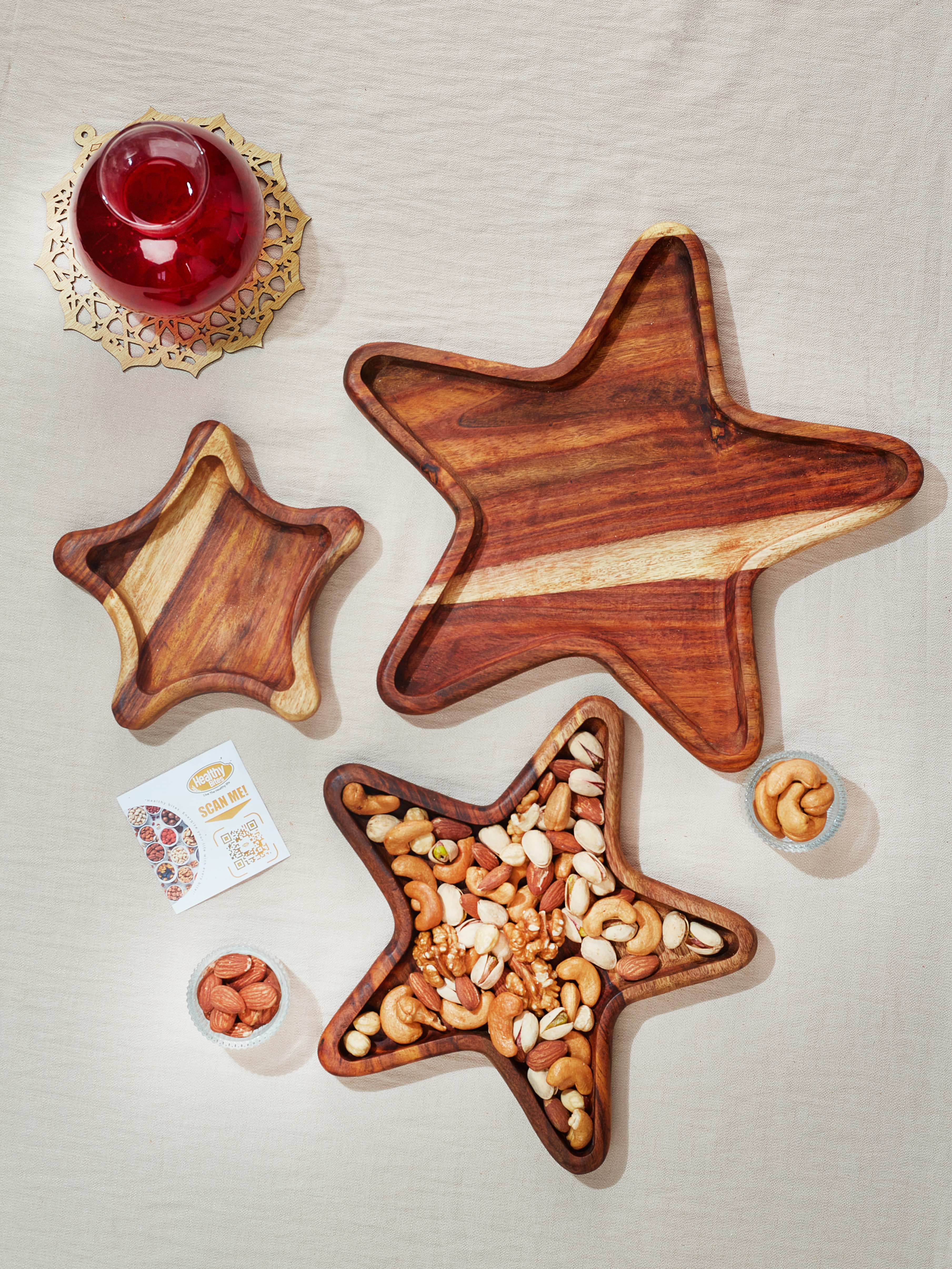 Natural Wood Stars Set